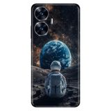 Realme Realme C55 ile Uyumlu Astronot2050 Temalı Desenli Darbe Emici Silikon Kılıf