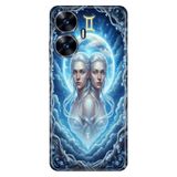 Realme Realme C55 ile Uyumlu İkizler Burcu Temalı Desenli Darbe Emici Silikon Kılıf