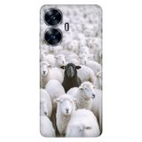 Realme Realme C55 ile Uyumlu Kılıf, Aykırı Kuzu Temalı Desenli, Darbe Emici Silikon