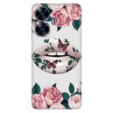 Realme Realme C55 ile Uyumlu Kılıf, Dövme Dudak Temalı Desenli, Darbe Emici Silikon, Çok Renkli