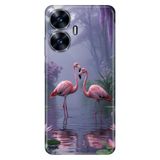 Realme Realme C55 ile Uyumlu Kılıf, Flamingo Aşk Temalı Desenli, Darbe Emici Silikon