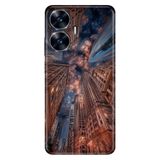 Realme Realme C55 ile Uyumlu Kılıf, Gökdelende Yaşam Temalı Desenli, Darbe Emici Silikon