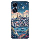 Realme Realme C55 ile Uyumlu Kılıf, İstanbul Çizim Temalı Desenli, Darbe Emici Silikon