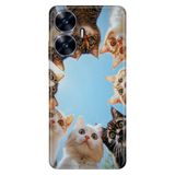 Realme Realme C55 ile Uyumlu Kılıf, Kedi Kankiler Temalı Desenli, Darbe Emici Silikon