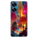 Realme Realme C55 ile Uyumlu Kılıf, Lüks Orman Temalı Desenli, Darbe Emici Silikon, Çok Renkli