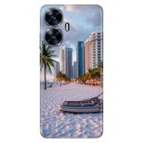 Realme Realme C55 ile Uyumlu Kılıf, Miami Sahili Temalı Desenli, Darbe Emici Silikon