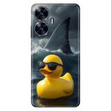 Realme Realme C55 ile Uyumlu Kılıf, Ördeğe Vız Gelmiş Temalı Desenli, Darbe Emici Silikon