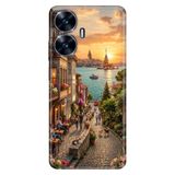 Realme Realme C55 ile Uyumlu Kılıf, Panoramik İstanbul Temalı Desenli, Darbe Emici Silikon