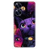 Realme Realme C55 ile Uyumlu Kılıf, Silikon, Cat Portre Temalı Desenli, Darbe Emici