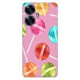 Realme Realme C55 ile Uyumlu Lollipo Temalı Desenli Darbe Emici Silikon Kılıf, Çok Renkli