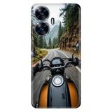 Realme Realme C55 ile Uyumlu Motorsiklet ile Seyahat Temalı Darbe Emici Silikon Kılıf, Çok Renkli