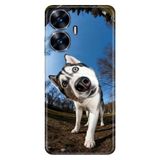 Realme Realme C55 ile Uyumlu Şaşkın Husky Temalı Desenli Darbe Emici Silikon Kılıf