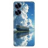 Realme Realme C55 ile Uyumlu Silikon Kılıf, Alaska Treni Temalı Desenli, Darbe Emici, Çok Renkli
