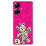 Realme Realme C55 ile Uyumlu Silikon Kılıf, Bear Shopping Temalı Desenli, Darbe Emici