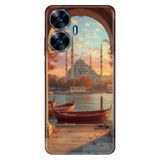 Realme Realme C55 ile Uyumlu Silikon Kılıf, İstanbul Background Temalı Desenli, Darbe Emici, Çok Renkli