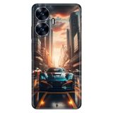 Realme Realme C55 ile Uyumlu Silikon Kılıf, Modern Car Temalı Desenli, Darbe Emici