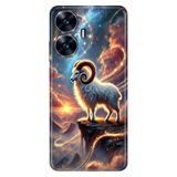 Realme Realme C55 ile Uyumlu Silikon Kılıf, Oğlak Burcu Temalı Desenli, Darbe Emici, Çok Renkli