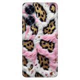 Realme Realme C55 ile Uyumlu Silikon Kılıf, Pırıltılı Leopar Temalı Desenli, Darbe Emici