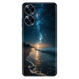 Realme Realme C55 ile Uyumlu Silikon Kılıf, Sahilde Gece Temalı Desenli, Darbe Emici