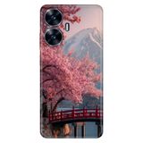Realme Realme C55 ile Uyumlu Silikon Kılıf, Sakura Style Temalı Desenli, Darbe Emici, Çok Renkli