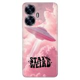 Realme Realme C55 ile Uyumlu Silikon Kılıf, UFO Temalı Desenli, Darbe Emici, Çok Renkli