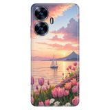 Realme Realme C55 ile Uyumlu Silikon Kılıf, Yelkenli Temalı Desenli, Darbe Emici, Çok Renkli