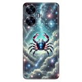 Realme Realme C55 ile Uyumlu Silikon Kılıf, Yengeç Burcu Temalı Desenli, Darbe Emici, Çok Renkli