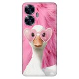 Realme Realme C55 ile Uyumlu Tasarımcı Ördek Temalı Desenli Darbe Emici Silikon Kılıf, Çok Renkli