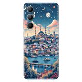 Realme Realme C65 ile Uyumlu Silikon Kılıf, İstanbul Çizim Temalı Desenli, Darbe Emici