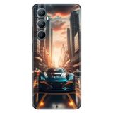 Realme Realme C65 ile Uyumlu Silikon Kılıf, Modern Car Temalı Desenli, Darbe Emici, Çok Renkli
