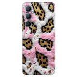 Realme Realme C65 ile Uyumlu Silikon Kılıf, Pırıltılı Leopar Temalı Desenli, Darbe Emici