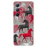Realme Realme C65 ile Uyumlu Silikon Kılıf, Running Horses Temalı Desenli, Darbe Emici, Çok Renkli