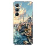 Realme Realme C65 ile Uyumlu Silikon Kılıf, Sultan Ahmet Temalı Desenli, Darbe Emici, Çok Renkli