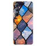 Realme Realme C65 ile Uyumlu Silikon Kılıf, Vintage Tel Örgü Temalı Desenli, Darbe Emici, Çok Renkli