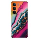 Realme Realme C75 ile Uyumlu İzlanda Mermer Temalı Desenli Darbe Emici Silikon Kılıf, Çok Renkli