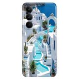 Realme Realme C75 ile Uyumlu Kılıf, Lux Santorini Temalı Desenli, Darbe Emici Silikon