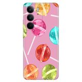 Realme Realme C75 ile Uyumlu Lollipo Temalı Desenli Darbe Emici Silikon Kılıf, Çok Renkli