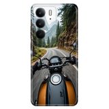 Realme Realme C75 ile Uyumlu Motorsiklet ile Seyahat Temalı Darbe Emici Silikon Kılıf, Çok Renkli
