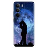 Realme Realme C75 ile Uyumlu Silikon Kılıf, Dolunayda Aşk Temalı Desenli, Darbe Emici