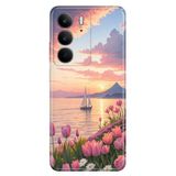 Realme Realme C75 ile Uyumlu Yelkenli Temalı Desenli Darbe Emici Silikon Kılıf, Çok Renkli