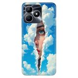 Realme Realme Note 50 4G ile Uyumlu Kılıf, Girl On Cloud Temalı Desenli, Darbe Emici Silikon