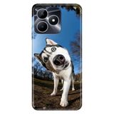 Realme Realme Note 50 4G ile Uyumlu Şaşkın Husky Temalı Silikon Kılıf, Darbe Emici, Çok Renkli