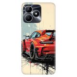 Realme Realme Note 50 4G ile Uyumlu Silikon Kılıf, Car 911 Car Temalı Desenli, Darbe Emici, Çok Renkli