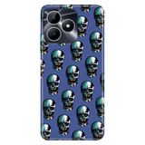 Realme Realme Note 50 4G ile Uyumlu Silikon Kılıf, Cracked Skull Temalı Desenli, Darbe Emici, Çok Renkli