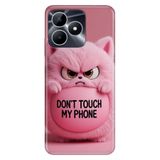 Realme Realme Note 50 4G ile Uyumlu Silikon Kılıf, Dont Touch Temalı Desenli, Darbe Emici, Çok Renkli