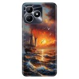 Realme Realme Note 50 4G ile Uyumlu Silikon Kılıf, Fırtına Temalı Desenli, Darbe Emici