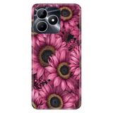 Realme Realme Note 50 4G ile Uyumlu Silikon Kılıf, Flor Temalı Desenli, Darbe Emici, Çok Renkli