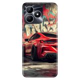 Realme Realme Note 50 4G ile Uyumlu Silikon Kılıf, Grafiti ve Araba Temalı Desenli, Darbe Emici