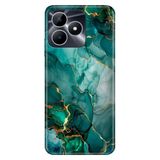 Realme Realme Note 50 4G ile Uyumlu Silikon Kılıf, Green Marbles Temalı Desenli, Darbe Emici