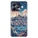 Realme Realme Note 50 4G ile Uyumlu Silikon Kılıf, İstanbul Çizim Temalı, Darbe Emici